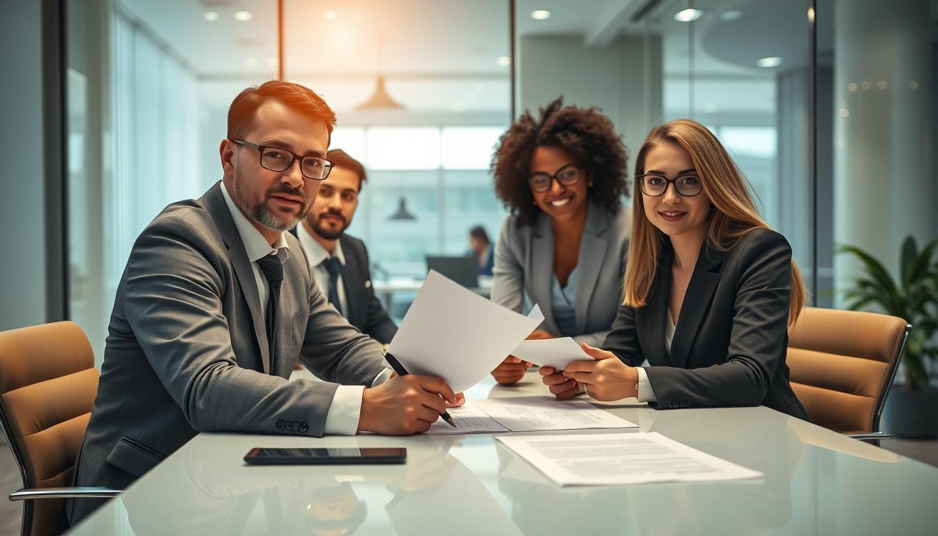 Business agreement signing